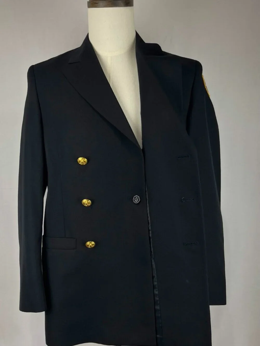 GUC Navy JROTC Uniform Coat Mens Black Wool Blend Service Jacket Size 36R